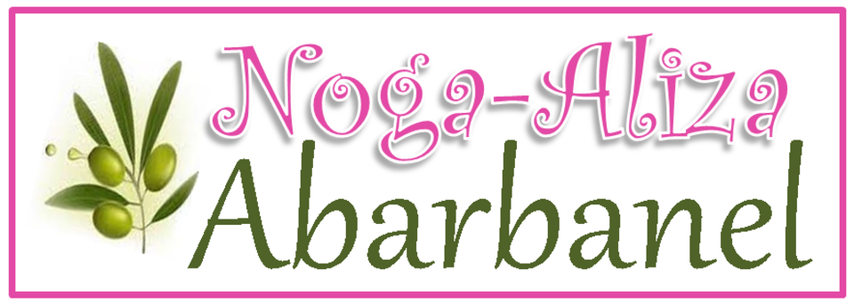 Noga - Aliza Abarbanel Blog banner Olivebranch on left pink and olive green letering on white background